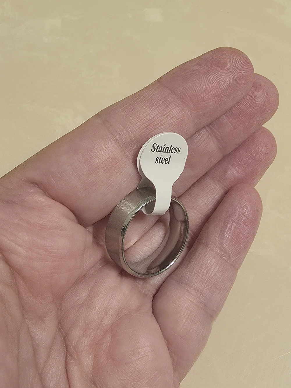 Men's Brushed Silver Ring Band Size 9
